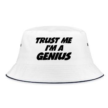 Trust me I'm a Genius - Bucket Hat - white/navy - Front