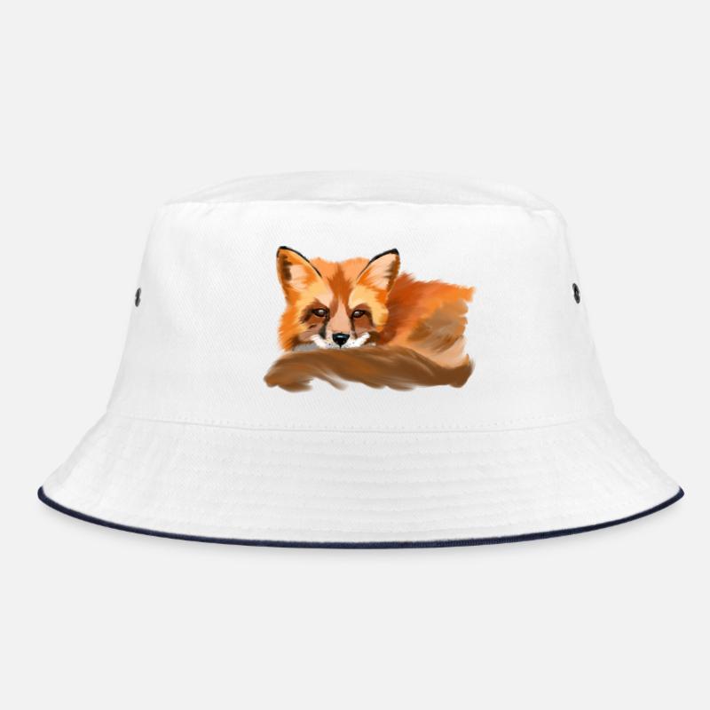 Fuchs - Bucket Hat - Weiß/Navy