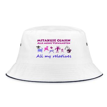 all my relatives animals indians - Bucket Hat - white/navy - Front
