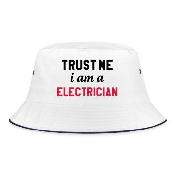 Elektriker / Elektrizität / Arbeit / Job - Bucket Hat - Weiß/Navy - Vorne