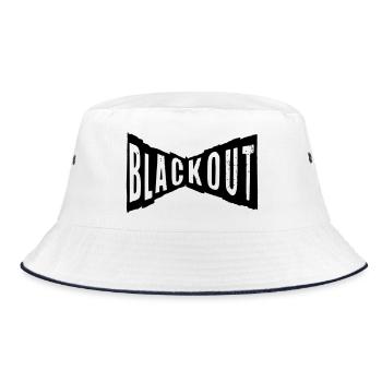 blackout schwarz hard rock n roll gitarre - Bucket Hat - Weiß/Navy - Vorne