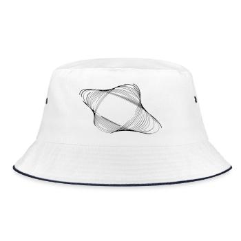 Die extra unperfekte geometrische Form - Bucket Hat - Weiß/Navy - Vorne