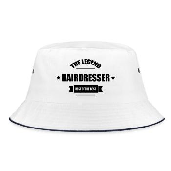 Friseur - Friseur - Frisur - Bucket Hat - Weiß/Navy - Vorne