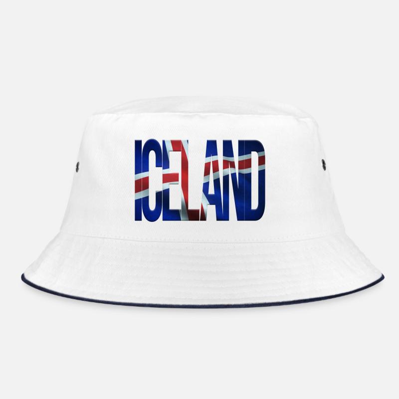 Iceland design with flag pattern Bucket Hat