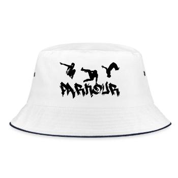 Parkour - Bucket Hat - Weiß/Navy - Vorne