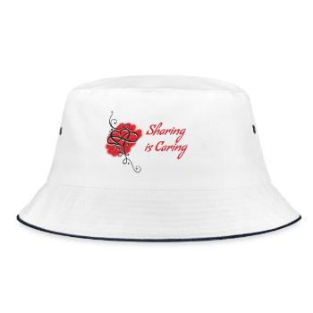Polyam Sharing ist Caring-Logo - Bucket Hat - Weiß/Navy - Vorne