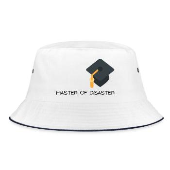 Master of Disaster with graduation hat - Bucket Hat - white/navy - Front