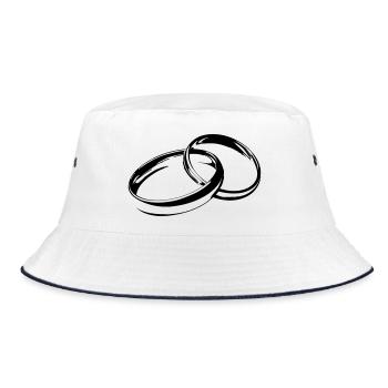 Wedding rings wedding rings wedding rings - Bucket Hat - white/navy - Front