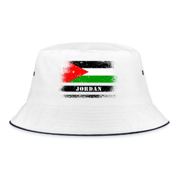 Jordan flags design - Bucket Hat - white/navy - Front