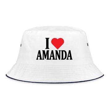 T-shirt I love Amanda t-shirt gift idea - Bucket Hat - white/navy - Front