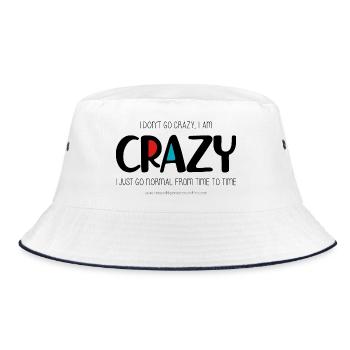 I don't go crazy - Bucket Hat - white/navy - Front