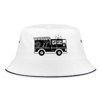 Fire engine - Bucket Hat - white/navy - Front