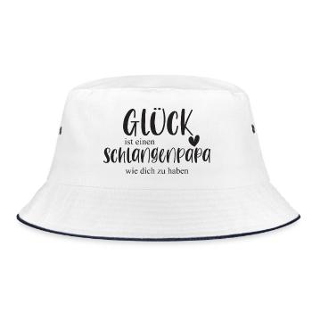 Schlange Schlangenpapa Haustier Reptil Geschenk - Bucket Hat - Weiß/Navy - Vorne