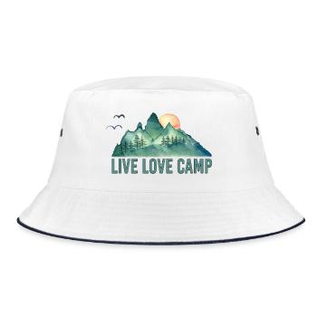 Live Love Camp - Bucket Hat - white/navy - Front