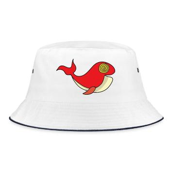 Whale with hypnotizing gaze - Bucket Hat - white/navy - Front