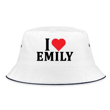 t-shirt J’aime Emily idée cadeau t-shirt - Bob - blanc/marine - Devant