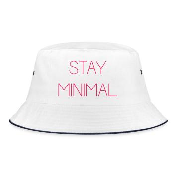 Stay Minimal - Bucket Hat - white/navy - Front