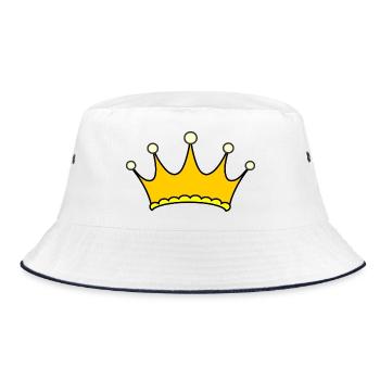 Simple crown - Bucket Hat - white/navy - Front