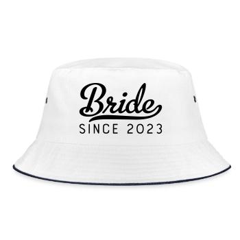 Bride since 2023 - Bucket Hat - white/navy - Front