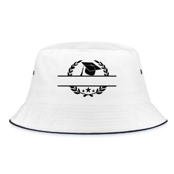 Passed in laurel wreath - Bucket Hat - white/navy - Front
