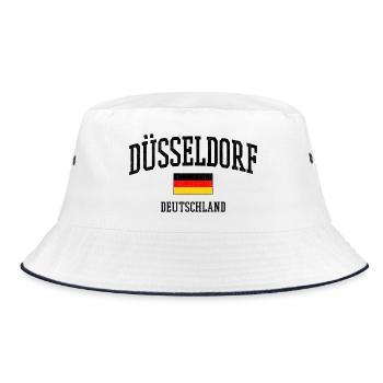 Dusseldorf Germany Flag Cities Motif - Bucket Hat - white/navy - Front