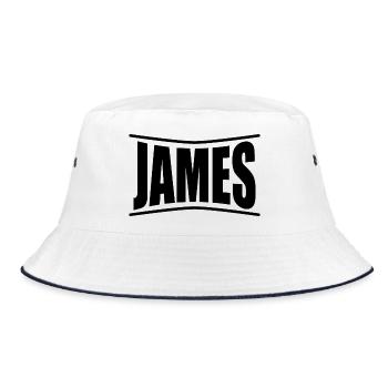 nom t-shirt James t-shirt idée cadeau - Bob - blanc/marine - Devant