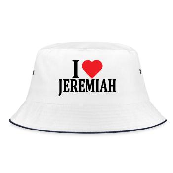 t-shirt I love Jeremiah t-shirt gift idea - Bucket Hat - white/navy - Front