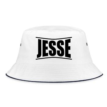 Name T-Shirt Jesse T-Shirt Geschenkidee - Bucket Hat - Weiß/Navy - Vorne