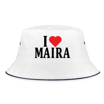 nom t-shirt J’aime Maira t-shirt idée cadeau - Bob - blanc/marine - Devant