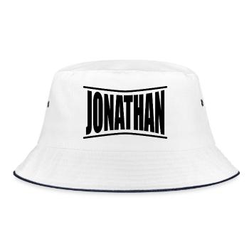 nom t-shirt Jonathan t-shirt idée cadeau - Bob - blanc/marine - Devant