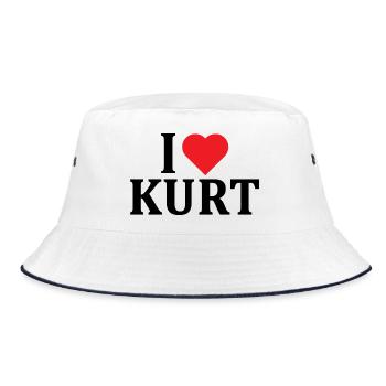 t-shirt name I love Kurt t-shirt gift idea - Bucket Hat - white/navy - Front
