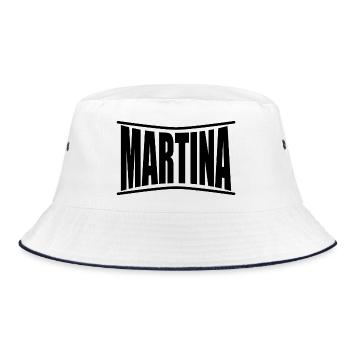 t-shirt avec le nom Martina t-shirt idée cadeau - Bob - blanc/marine - Devant