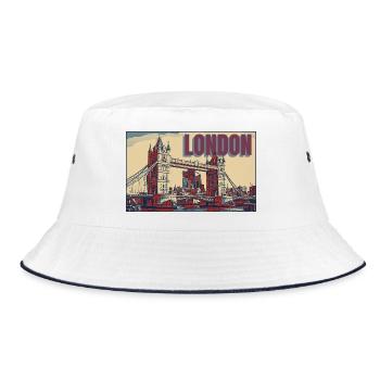 London Tower bridge skyline - Bucket Hat - white/navy - Front
