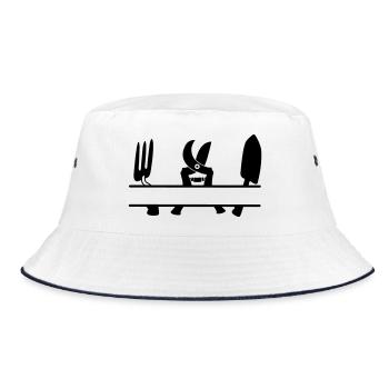 Garden gardener tool text banner - Bucket Hat - white/navy - Front