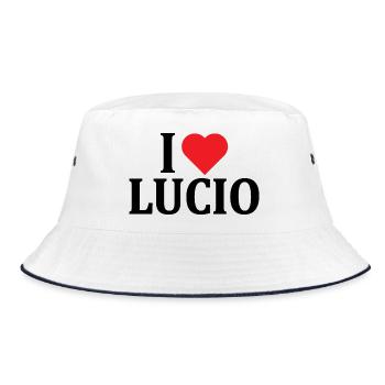t-shirt J’aime Lucio idée cadeau t-shirt - Bob - blanc/marine - Devant
