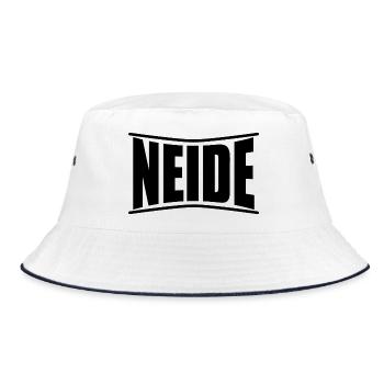 T-Shirt Neide T-Shirt Geschenkidee - Bucket Hat - Weiß/Navy - Vorne
