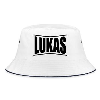 Lukas t-shirt t-shirt gift idea - Bucket Hat - white/navy - Front