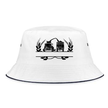 Grain logo Shredder laurel wreath - Bucket Hat - white/navy - Front