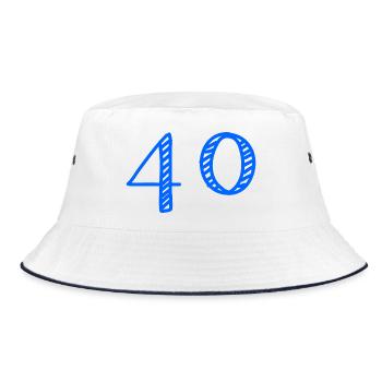 ANNIVERSARY. HAPPY BIRTHDAY. HAPPY BIRTHDAY. - Bucket Hat - white/navy - Front