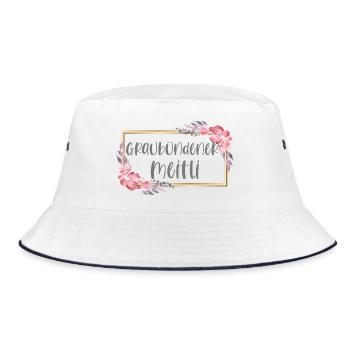 Schweiz Graubünden Mädchen Heimat Geschenk - Bucket Hat - Weiß/Navy - Vorne