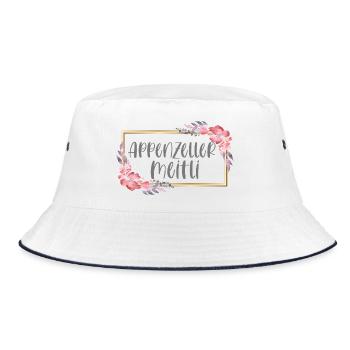 Schweiz Appenzell Mädchen Heimat Geschenk - Bucket Hat - Weiß/Navy - Vorne