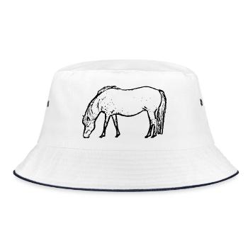 Horse black - Bucket Hat - white/navy - Front