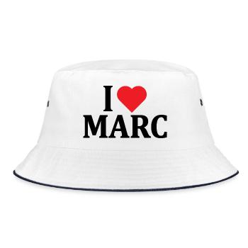 t-shirt I love Marc t-shirt gift idea - Bucket Hat - white/navy - Front