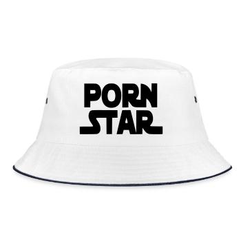 Nur für die echten Pornostars. Humor* - Bucket Hat - Weiß/Navy - Vorne