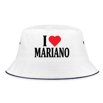 t-shirt J’aime Mariano t-shirt idée cadeau - Bob - blanc/marine - Devant