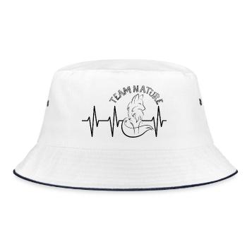 pulse fox nature heartbeat icon graphic icon - Bucket Hat - white/navy - Front