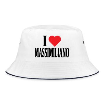 t-shirt I love Massimiliano t-shirt gift idea - Bucket Hat - white/navy - Front