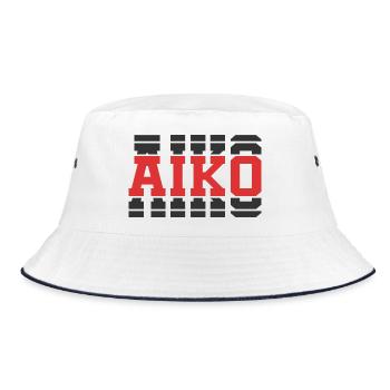Aiko t-shirt gift idea stacked text - Bucket Hat - white/navy - Front