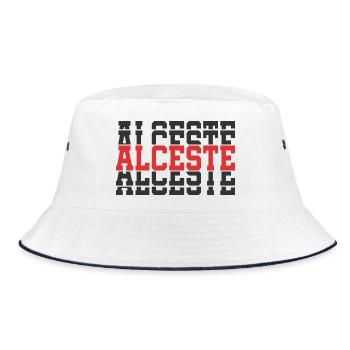 Alceste t-shirt gift idea stacked text - Bucket Hat - white/navy - Front