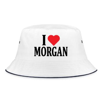 t-shirt I love Morgan t-shirt gift idea - Bucket Hat - white/navy - Front